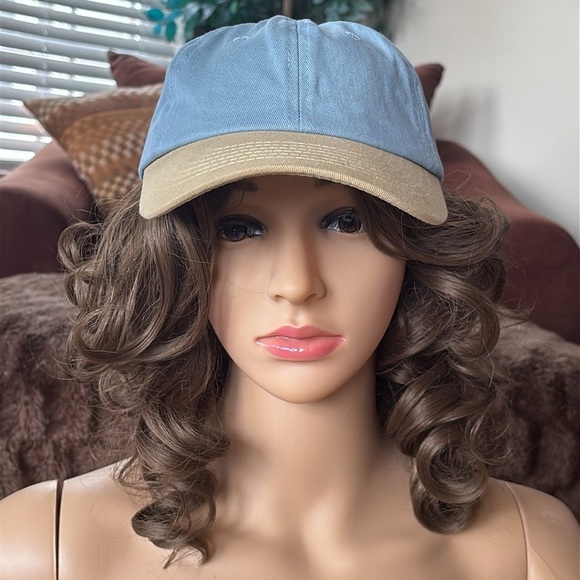 NWOT POL Two-Tone Blue & Tan Cap Adjustable Baseball Hat 100% Cotton Sporty - Picture 16 of 16